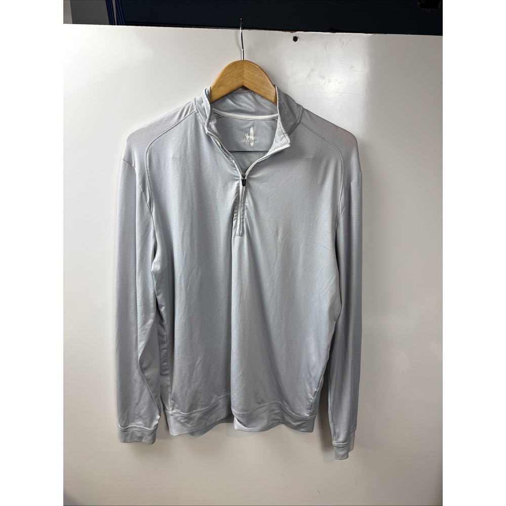 Johnnie-O Galloway Quarter Zip Stretch Performance Pullover Golf M Grey Geom